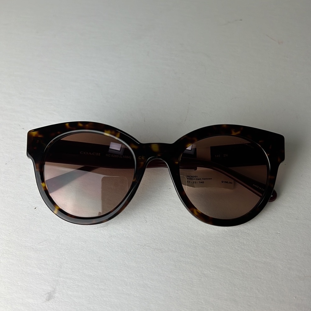 NWT coach sunglasses in tortoiseshell with burgundy arm - Picture 10 of 10